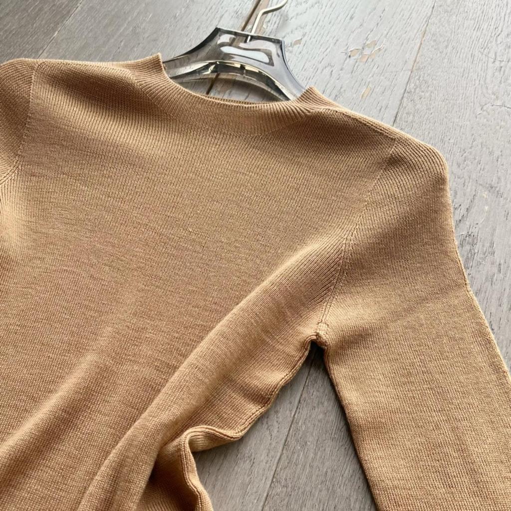High Neck Multi-Color Slim Fit Seamless Sweater - 100% Machine Washable Wool