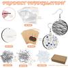 ZOCONE 60 Pcs Sublimation Earrings Blank Bulk, Sublimation Printing Earrings Unfinished Rectangular Heat Transfer Earring Pendant with Earring Hooks