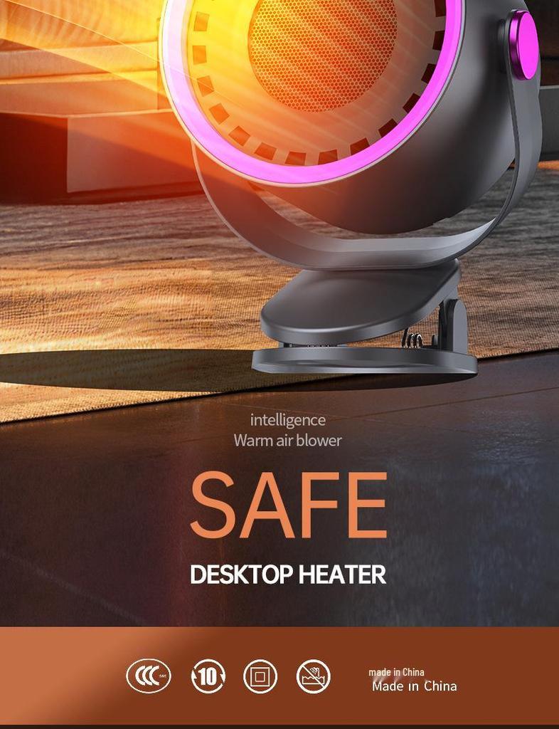 Adjustable Desktop Heater for Home, Office & Dorm - Fast Heating, Electric, Rotates Up/Down & Left/Right