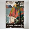 Vintage South Devon Coastal Landscape Metal Tin Sign Retro Travel Poster Distressed Aged Art for Home Bar Cafe Man Cave Decor