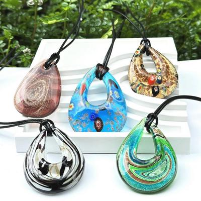 Trendy Water Drop Glass Pendant Necklace - Versatile & Stylish Jewelry