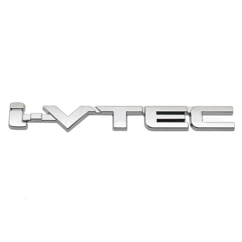 AAAMC1 3D Chrome Metal Car Letters Rear Trunk Badge Emblem IVTEC Logo I VTEC Sticker For Honda City Civic Accord Jazz CRV Accessories