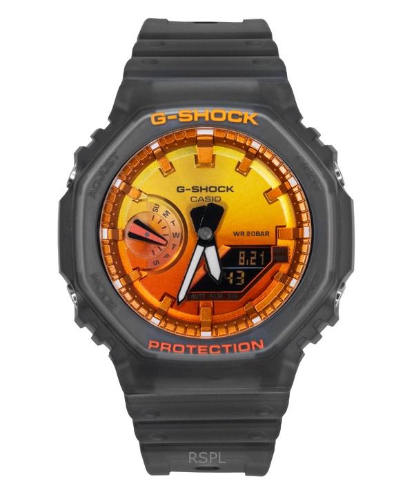 

Casio G-Shock Analog Digital Resin Strap Orange Dial Quartz GA-2100FLS-8A4 200M Men s Watch оранжевый