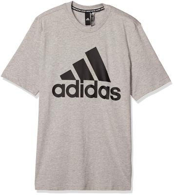 Adidas Badge of Sport Manga Curta Cinza Médio Mesclado Tamanho para tamanho japonês Camiseta Essencial, IUL48, Masculina (GC7350), J/S (equivalente S)
