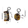 Alloy Acrylic Keyring Comb Double Purpose Hair Tool Sturdy Construction Hair Grooming Keychain For Daily Essential