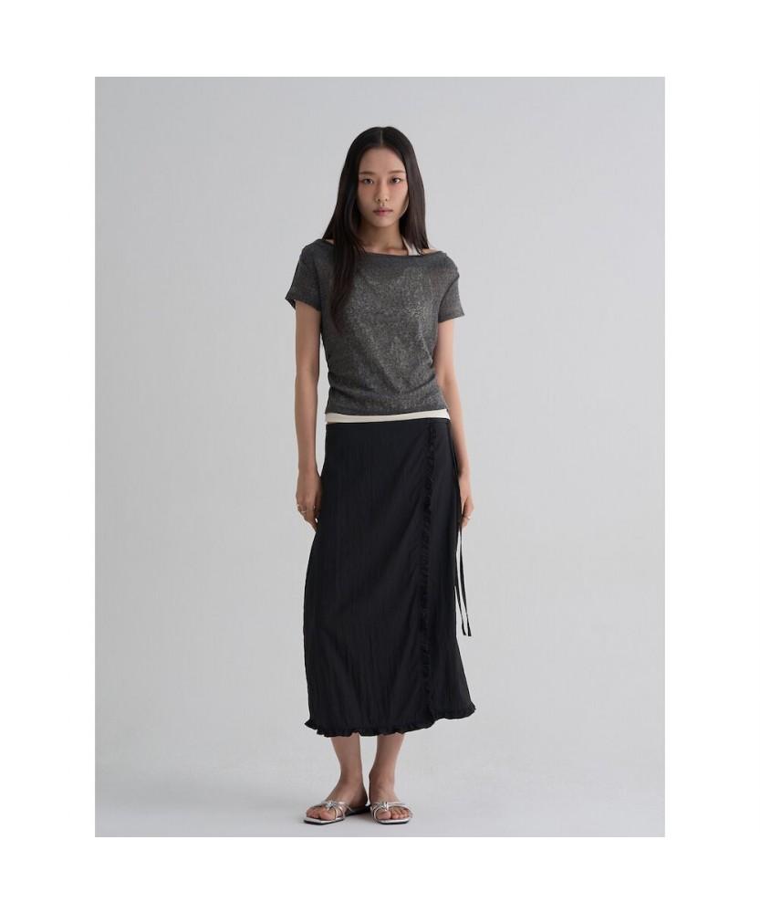 8SECONDS Frill Wrap Skirt Black