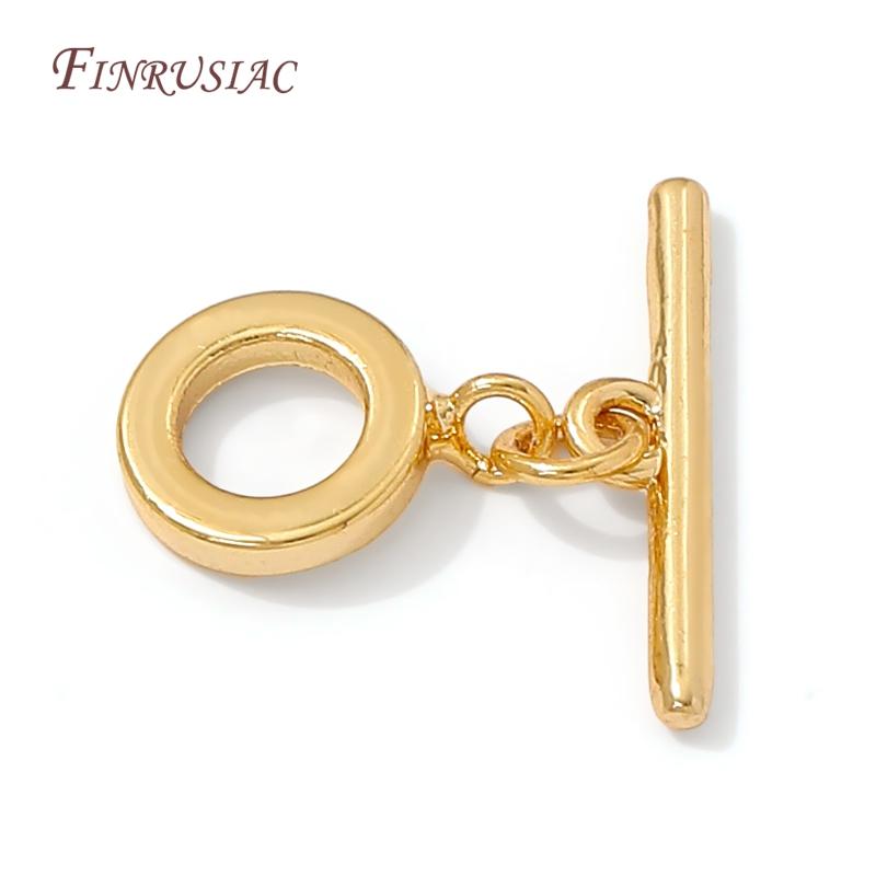 14K Gold Plated OT Clasps,Toggle Clasps For Jewelry Making,Round OT Clasp Connectors For Necklaces Bracelets Findings