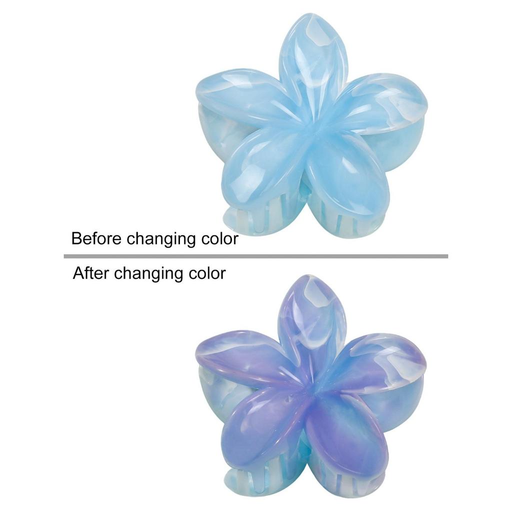New Hawaiian Flower Hair Claw Clips Discoloration In Sunlight, Strong Hold Beach Hair Accessories for Women Thin Thick Hair