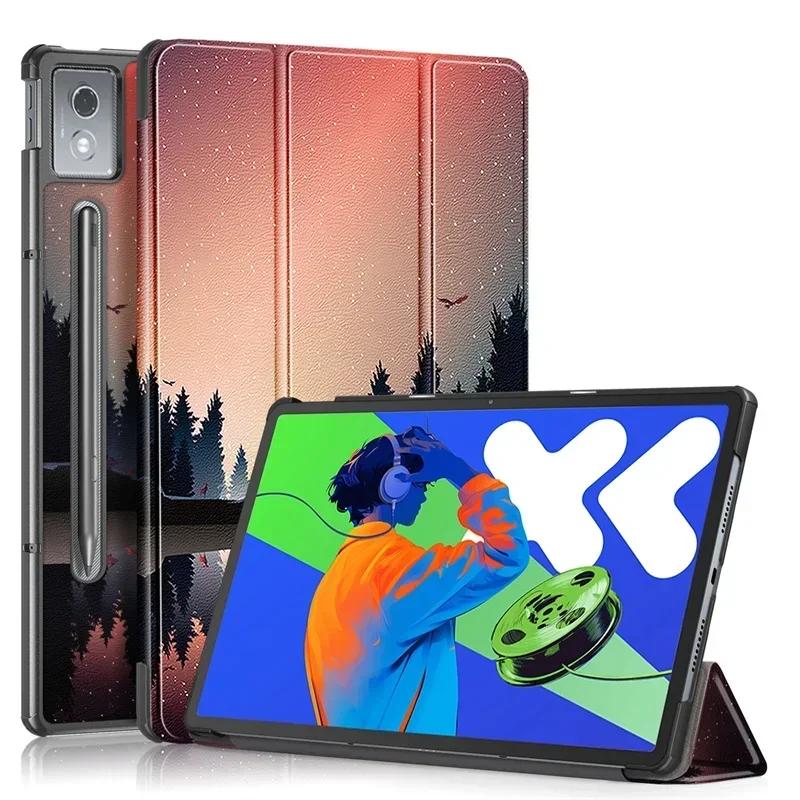 Custodia per Lenovo Idea Tab Pro da 12,7 pollici, pieghevole a tre ante, magnetica, in pelle, con supporto, Cover rigida Smart per Lenovo Idea Tab Pro 2025 Tb373fu