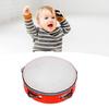 Kids Tambourine Drum Solid Wood Ergonomic Handle Pleasant Sound Tambourine Music Educational