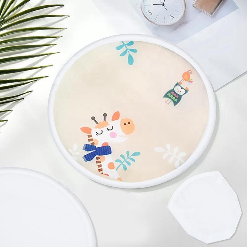 5 Pcs Foldable Flying Disc Fans 9.8 Inch Sublimation Fans Polyester Black Edge Folding Fan Set With Bag For Party