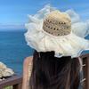 Fashion UV Protection Straw Hat Wide Brim Breathable Fisherman Cap Foldable Sun Hat Women
