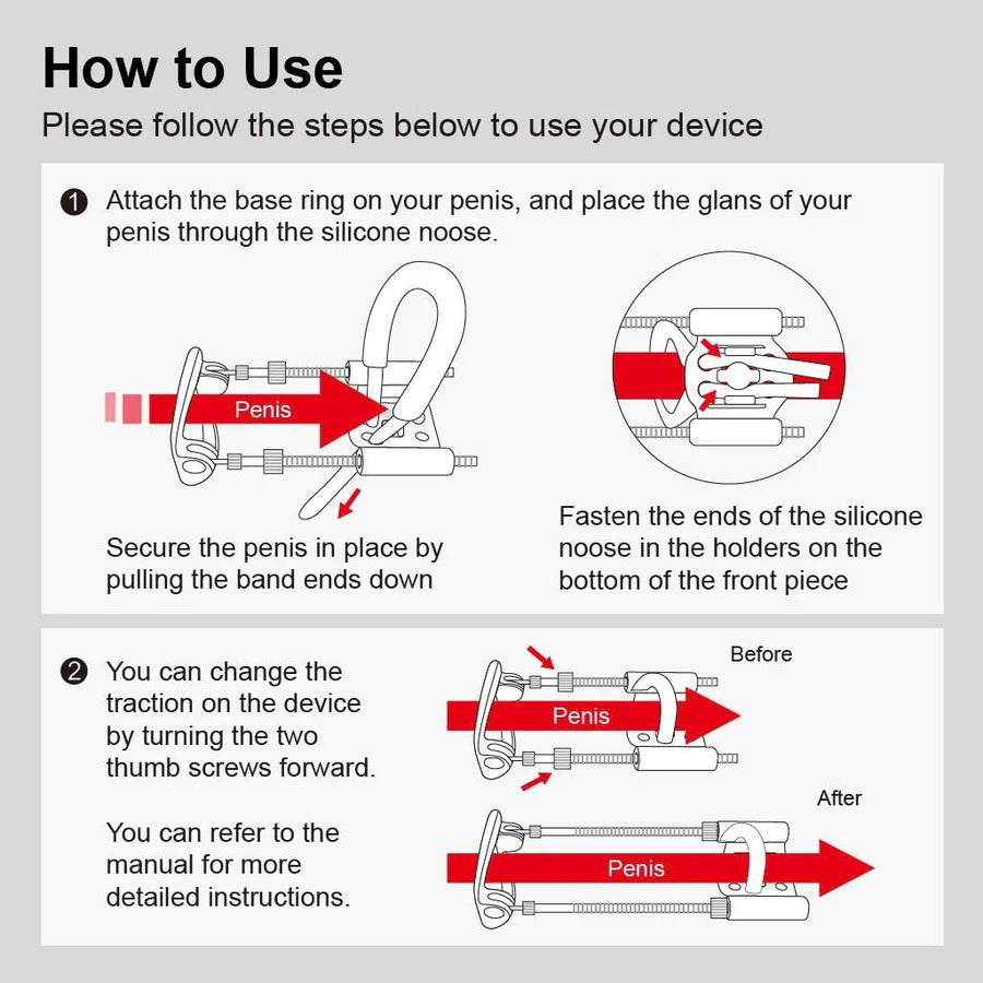Penis Extender Penis Stretcher Enlarge Device Sex Toys Male Length Enlargement Kit 180°Adjustable Penis Training Device