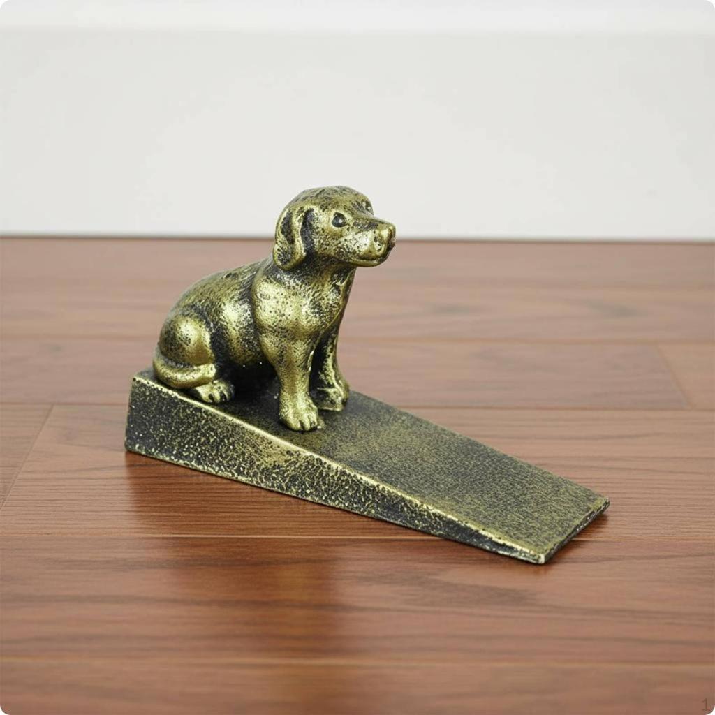 Iron Cartoon Door Stop No Animal AntiCollision for Indoor Bronze Puppy Solid Plug
