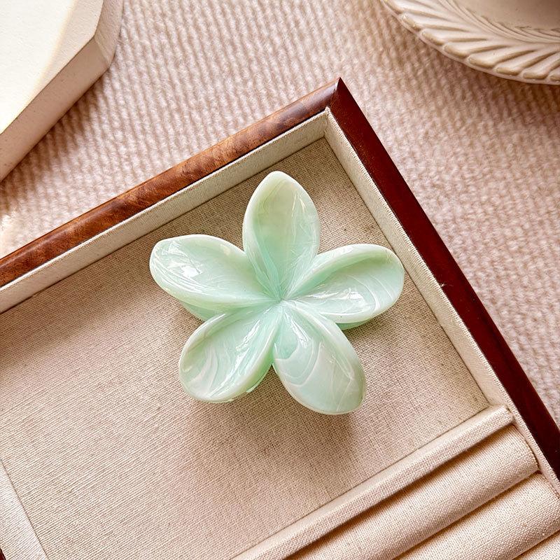 1Pcs Fashion Colorful Flower Hair Claw Clip Shark Ponytail Clip Temperament Hairpin Semi Tied Hair Clip Hair Accessories