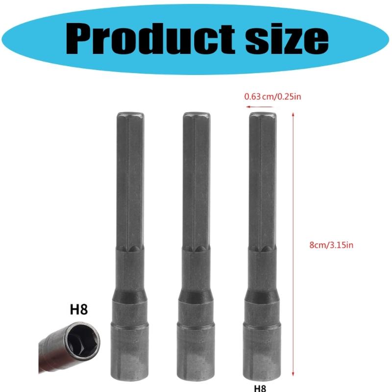 Compactly 8mm Hexagonal Impact Socket Wrench Adapter For Motorcycle Maintenance Corrosion Resistant Alloy Steel Material