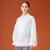 DIMANAF 2026 New Spring Blouse Shirt Women Lace Long Sleeve Basic Fashion Tops Tees Loose White Tees