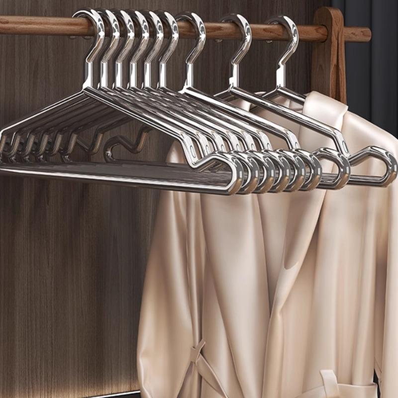 10pz Grucce Metalliche Rinforzate, Design con Spalle Scanalate Antiscivolo, Organizer Salvaspazio per Armadio per Cappotti, Vestiti, Abbigliamento