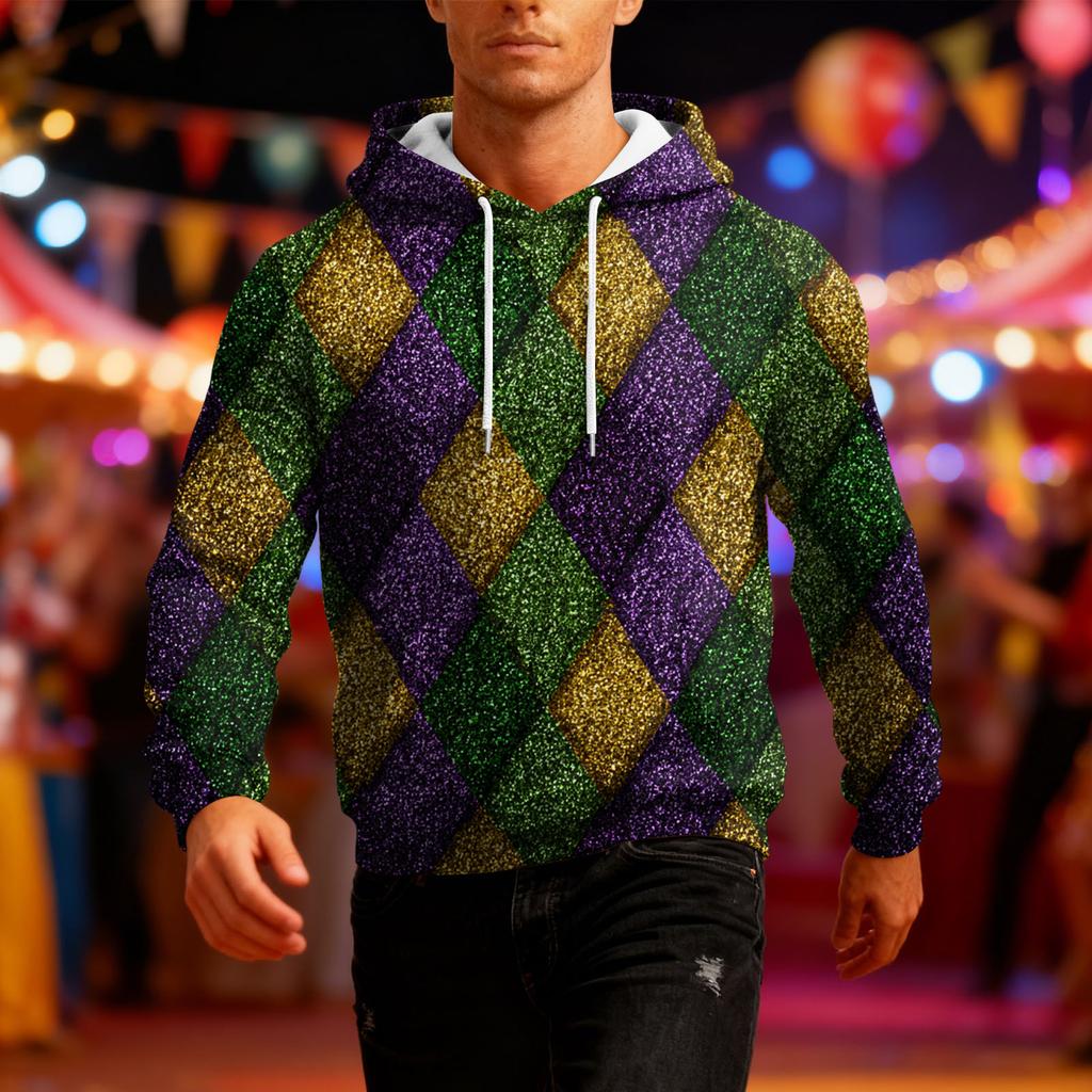 Men's Long-Sleeve Casual Hooded Sweatshirt