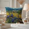 Landscape painting style Cushion Cover Antidustmite Pillowcase Invisible zipper silky short plush Sofa cushion cover