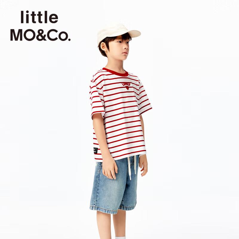 

little MO&Co. Kids Striped Pure Cotton Short-Sleeve T-Shirt 150