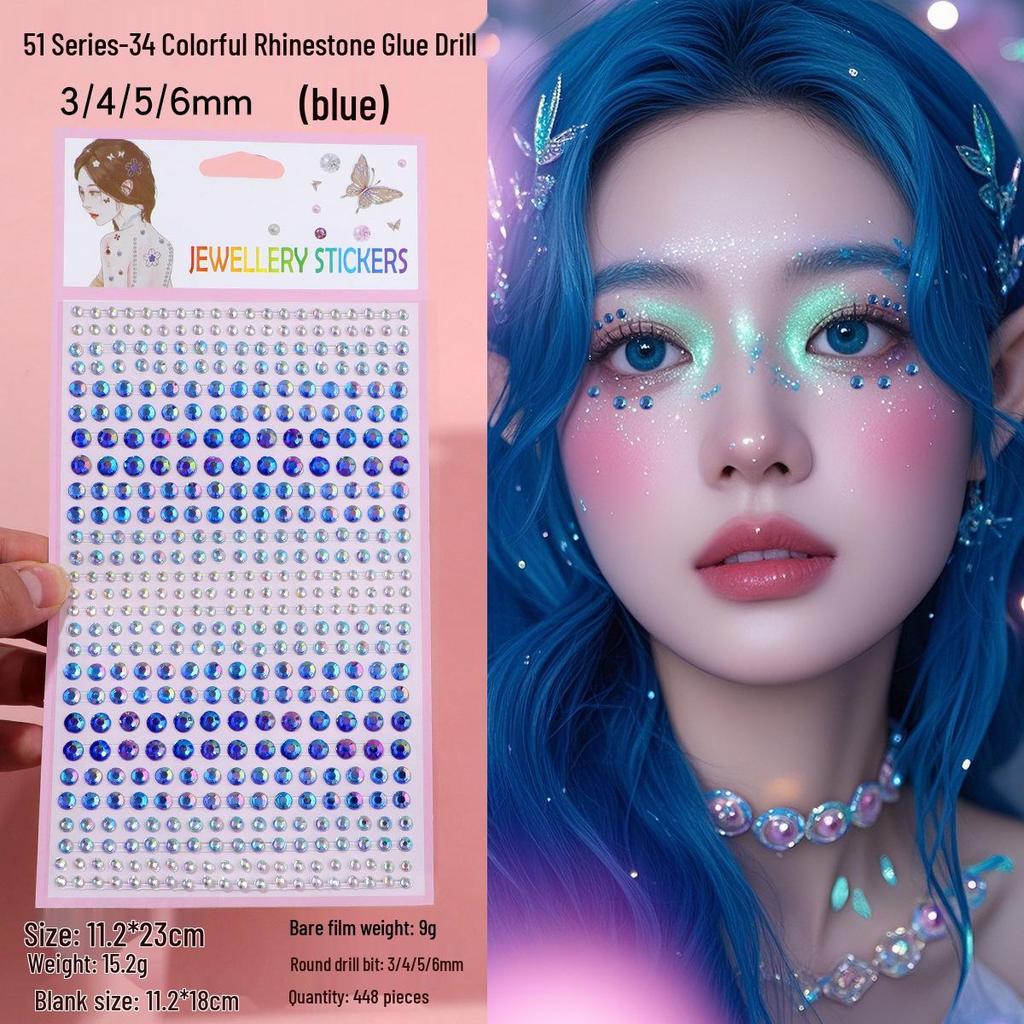 AB Color Resin Drill Gem Stickers: Acrylic & Diamond Face Stickers for Kids