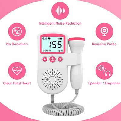 Fetal Doppler Detector Baby Heart Beat Rate Probe Prenatal Monitor Ultrasonic P3
