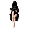 3D Mysterious Halloween Statue Gothic Black Robe Queen Figure Bookshelf Sculpture Spooky Sitting Statues Desktop Ornaments