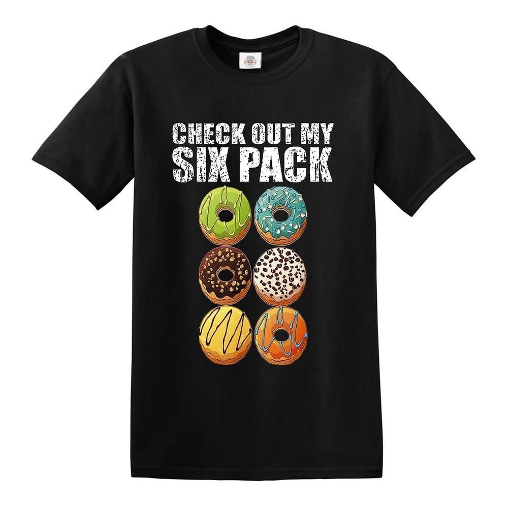 Lustiges Check out my Sixpack T-Shirt Fitnessstudio Scherzgeschenk Donuts Party T-Shirt Tee