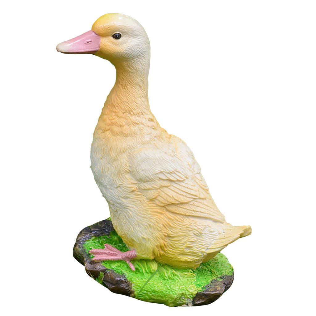 Duck Ornament Simulation Resin Landscape Duck Statue Weather Resistant Vivid Cute Animal Sculpture