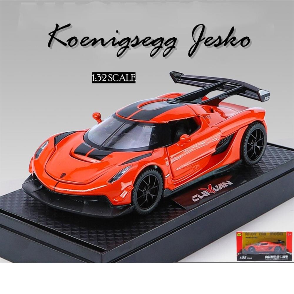 

Масштаб 1/32 Koenigsegg Jesko, модель автомобиля из цинкового сплава, со светом, звуком и откидным литьем под давлением, игрушки, коллекции подарков, украшения для мальчиков 1/32-Size:15*6*4cm,Window оранжевый