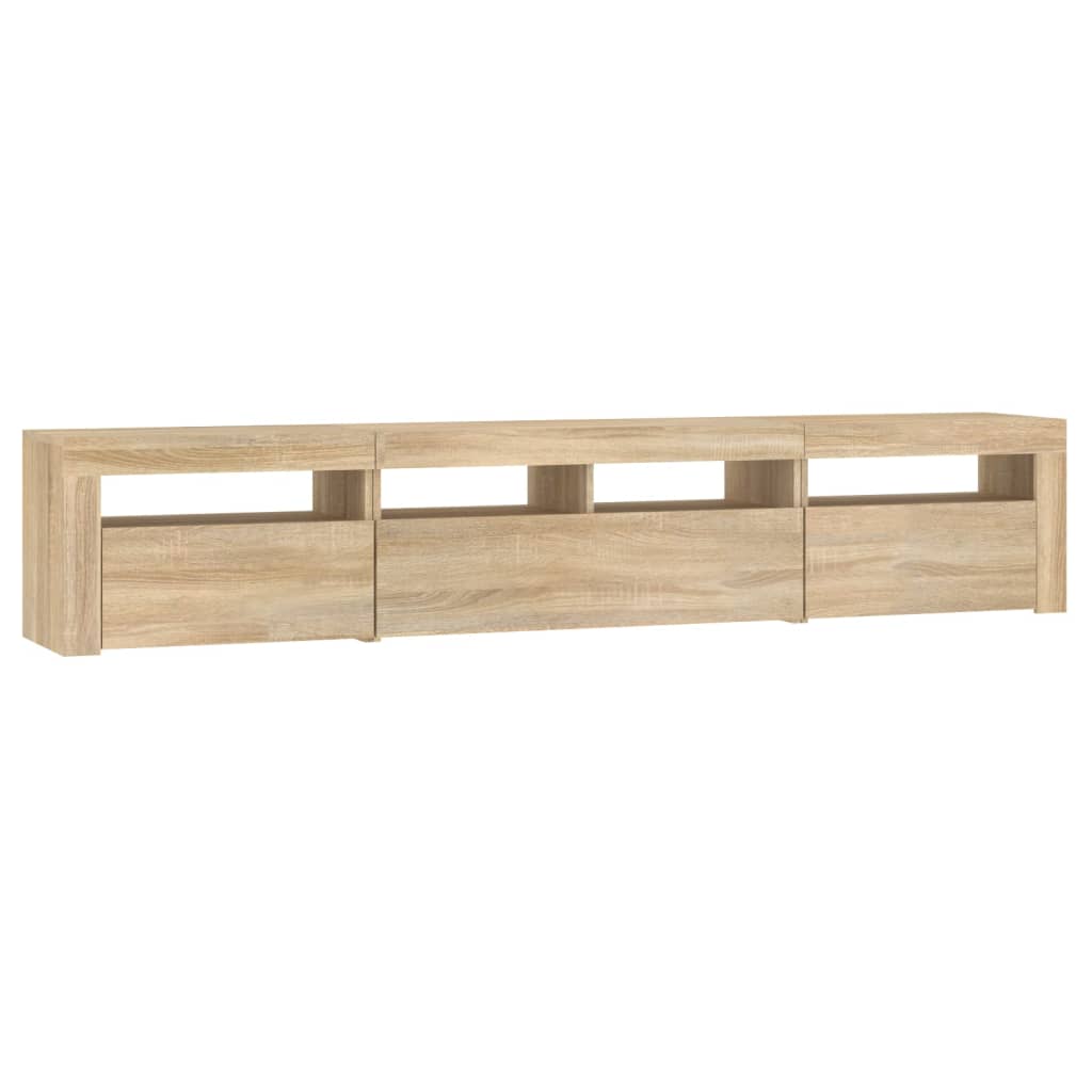 Vidaxl Szafka Pod Tv Z Oświetleniem Led, Dąb Sonoma, 210X35X40 Cm