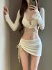 Women's Pure Desire Long Sleeve Bikini Set - 4 Piece Slimming Swimwear for Summer