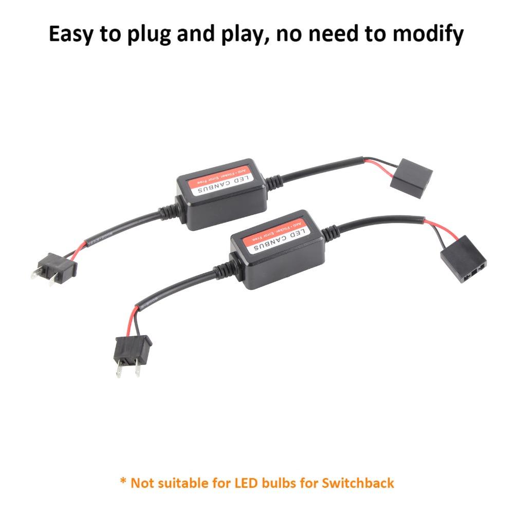 2PCS Plug And Play Car LED Headlight Decoder Radio Audio Compatible Error Free Canceller