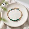 Lightweight Vacation Wrist Jewelry Bohemian Bracelet for Women, Handmade Bamboo Joint Beaded Adjustable Slide Buckle Wristband Stackable Bracelet,