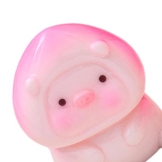Miniature Pig Figurine Mini Pink Piggy Figure Cartoon Resin Animal Cake Toppers for DIY Fairy Garden Moss Landscape Terrarium Potted