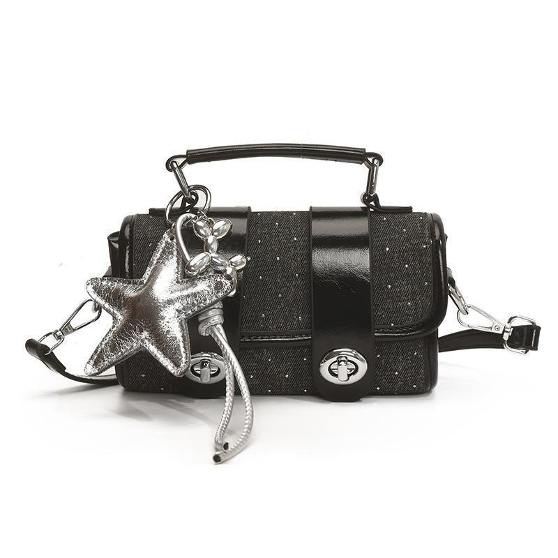 

Summer new handbag versatile niche high-end denim shoulder messenger bag чорний