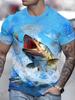 New Outdoor Fishing 3D Print T-Shirt Men Women Fashion Street Short Sleeve Tops Tees Clothes Oversized T Shirt Graphic Y2K