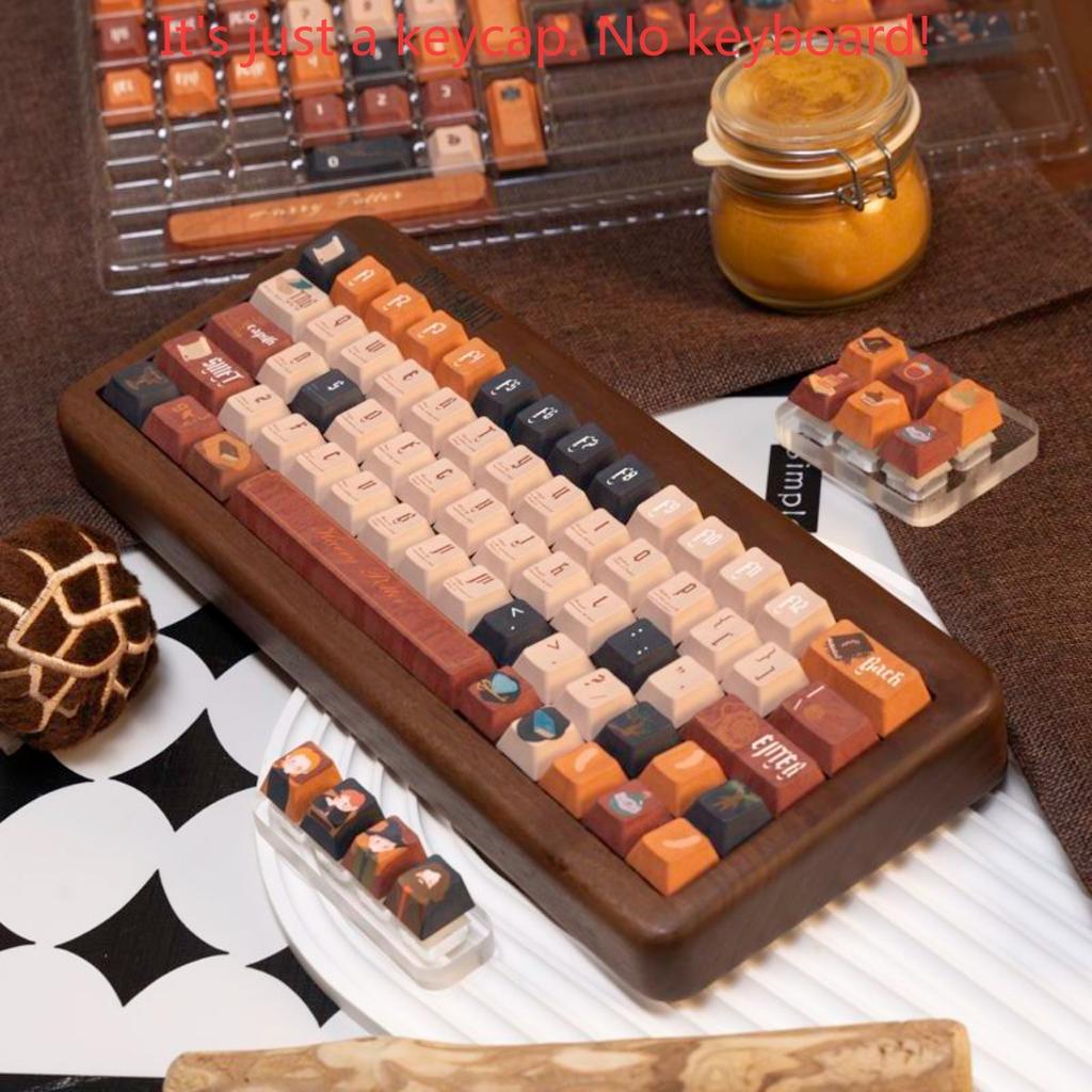 Vintage Style Cherry Keychain Kit PBT 133 Key DIY Personalized Adaptation 60/64/84/98/108 Mechanical Keyboard