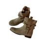 Korean Version of the New Versatile Round Head Handmade Pleated Stacking Boots Sleeve Slim Western Cowboy Boots Thick Heel Medium Boots Women