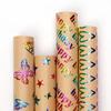 Papel de Presente Kraft Embossado de Luxo para Aniversários e Dia dos Namorados