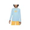 Nike T-Shirt Swim Letter Round Neck Casual Pullover Sun Protection Quick Dry Cool Long Sleeve Kids Tops Water-Blue FZ6551-407