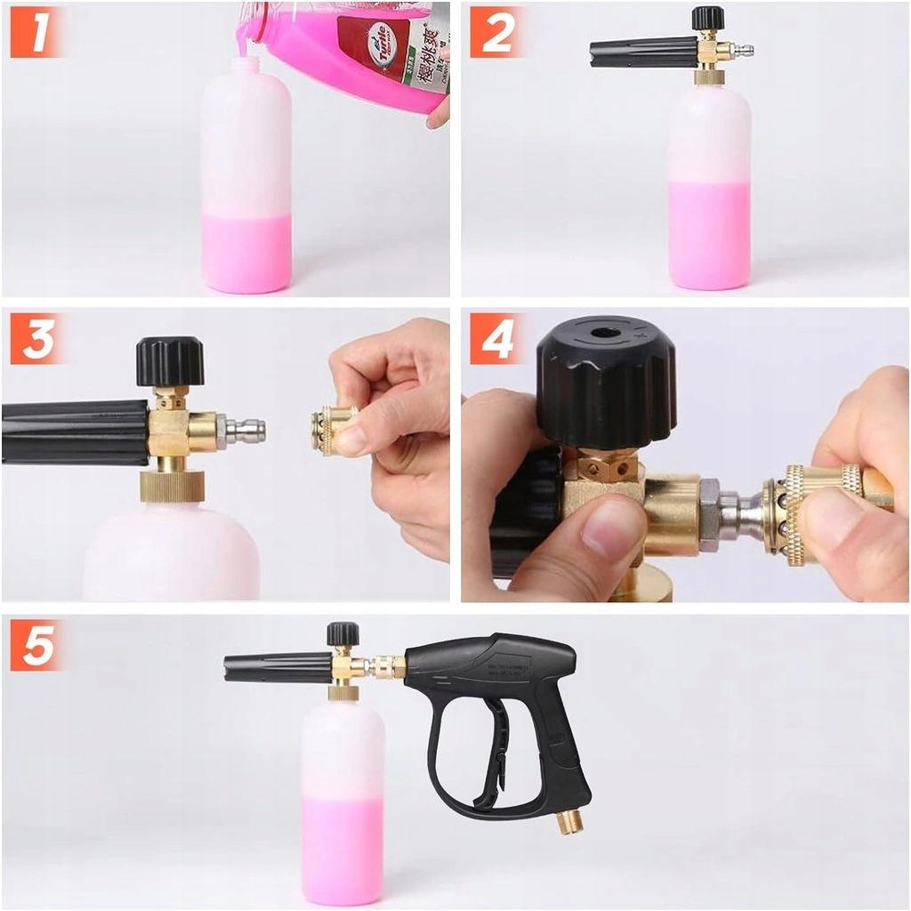 Rosfix Zestaw do Myjki Ciśnieniowej – Pistolet 4350 PSI 22mm + Pianownica 1000ml | Ergonomiczny Design | Wysoka Jakość Materiałów