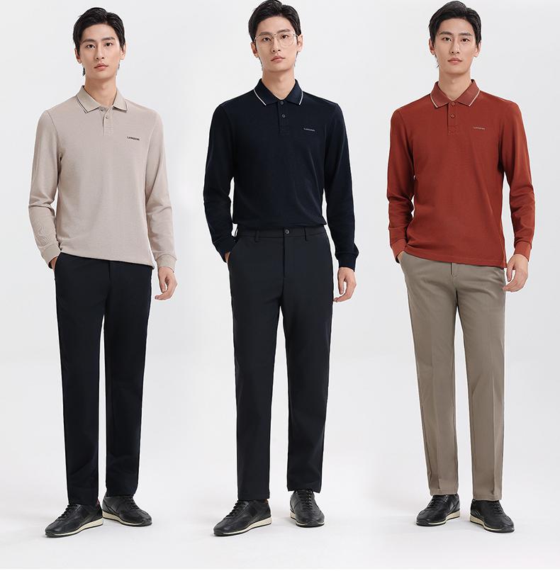 Langdeng Official 2025 Autumn New Casual Collar T-shirt Elastic Sports PO