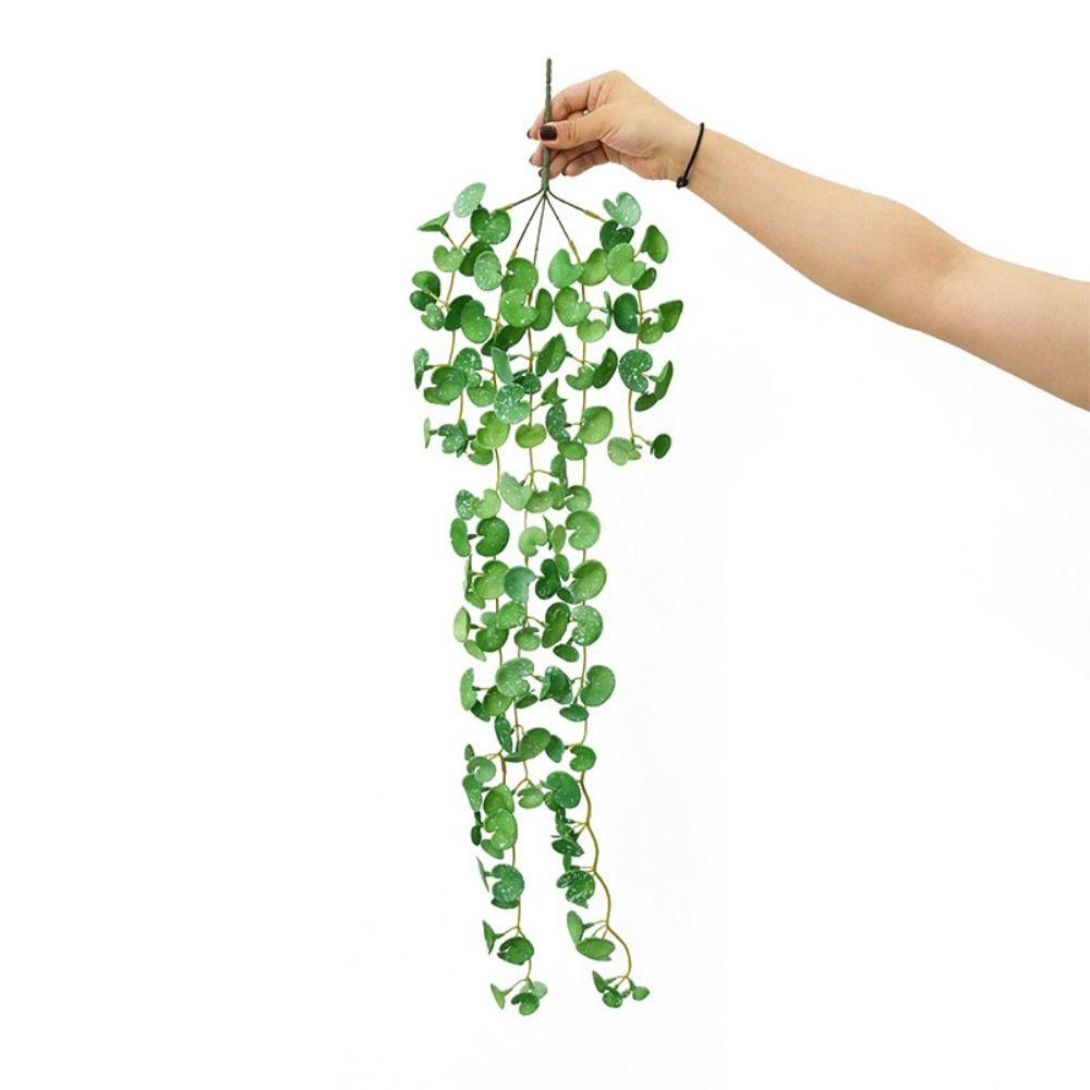 Long Artificial Plant Green Faux Copper Coin Grass Creative Succulent Plants Leaves  Home Office