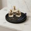 Modern Black Silicone Round Tray Coffee Table Centerpiece Minimalist Home Decor Organizer for Perfume Display Coffee Bar
