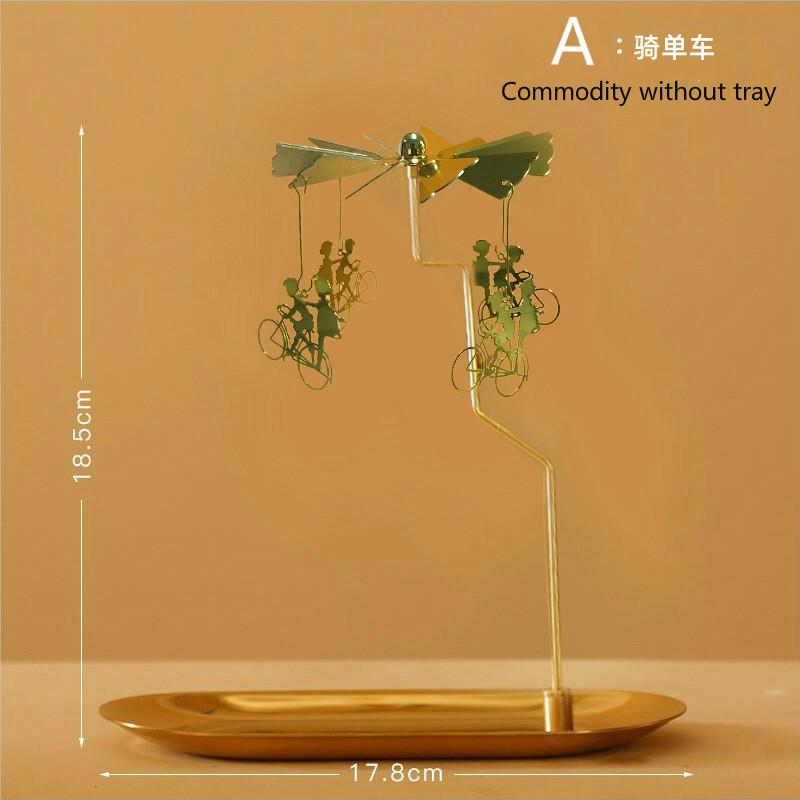Tray Rotating Candlestick Scented Candle Romantic Walk Horse Lamp European Windmill Creative Swing Birthday Wedding Gift