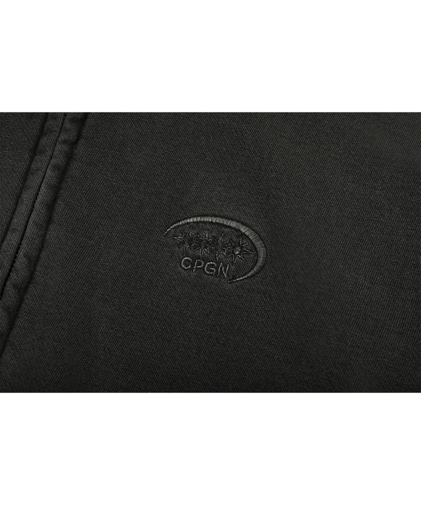 Cpgn Studio [2-Way] Sleeve Star Pigment Hoodie Zip-Up Smoke Black