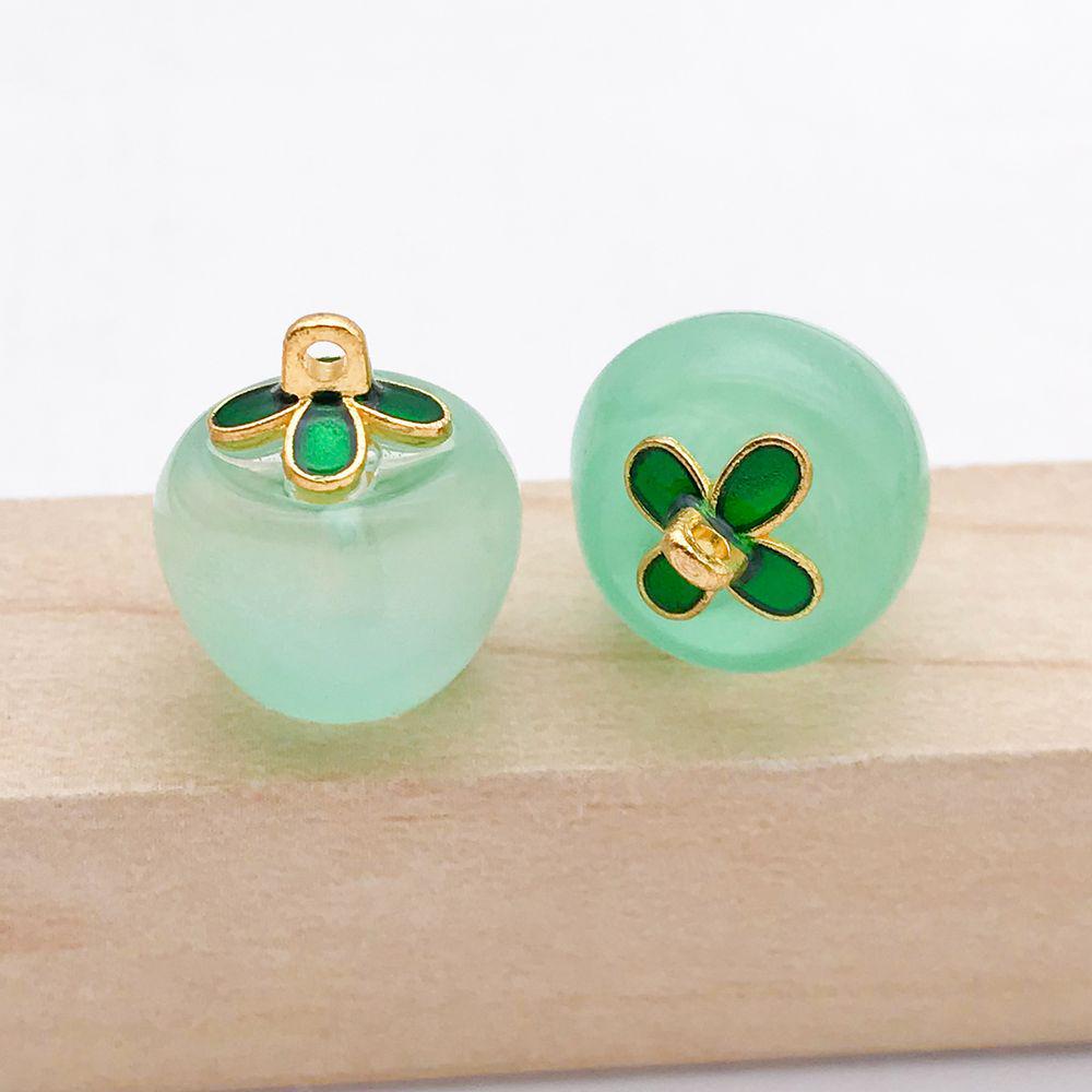 Set of 12 Colorful 3D Glass Apple Charms for DIY Bracelets & Necklaces