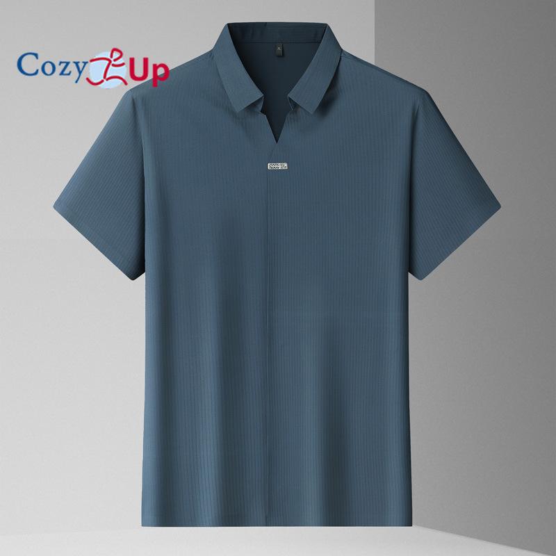 

Мужская одежда Cosy Up Fat Guy с добавлением жира и увеличенным ледяным шелком, мужской пуловер с короткими рукавами, футболка с v-образным вырезом и лацканами 8XL зелёный